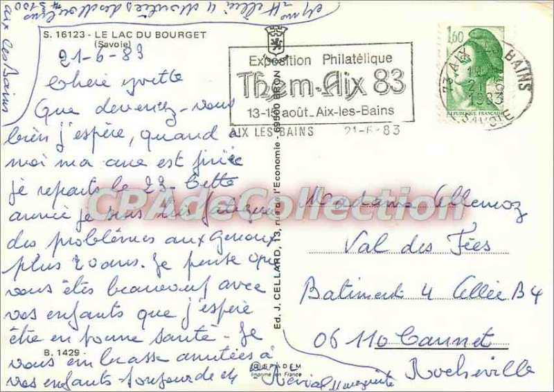 Postcard Modern Lake Bourget (Savoie)