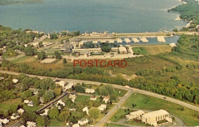 A VIEW OF GENEVA LAKE, WISCONSIN WITH VILLAGE OF FONTANA AT WEST END