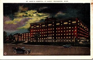 Minnesota Rochester St Mary's Hospital At Night 1938