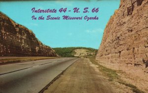 Vintage Postcard Interstate 44 - U. S. 66 Scenic Missouri Ozarks Highway Road MO