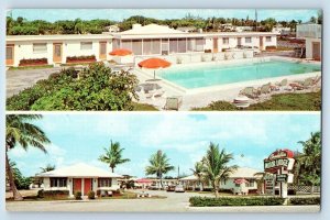Juno Florida FL Postcard Coklin's Motor Lodge Juno Pool Exterior c1960 Vintage