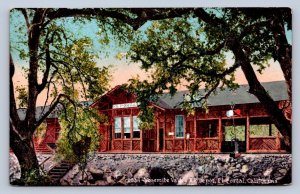 J99/ El Portal California Postcard c10 Yosemite National Park Railroad Depot 105