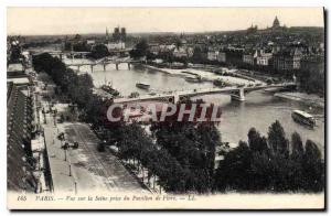 Postcard Old Paris View of the Seine taking the Pavillon de Flore