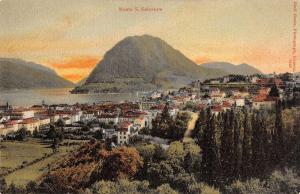 Monte San Salvatore Switzerland panoramic birds eye view antique pc Y11561