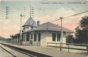 1910 Bloomington Indiana Indianapolis Depot occupation Postcard 25-12046