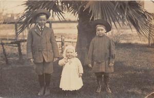 2 Boys and a girl Child, People Photo Unused wear right bottom corner