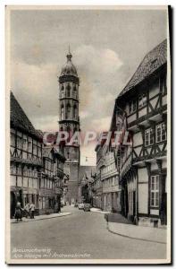 Old Postcard Braunschweig Alte Waage Mit Andreaskirche