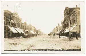 Junction City KS Dirt Street Vintage Stores RPPC Real Photo Postcard