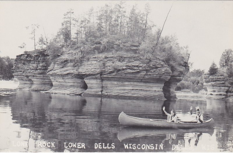 Wisconsin Dells Canoeing At Lone Rock Lower Dells Real Photo