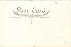 Vintage Christmas Postcard Red Suit Santa Running With Lantern & Gifts in Snow