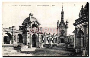 Old Postcard Chateau de Chantilly The Honor Court
