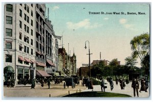 1916 Tremont Street from West Street Boston MA Brant Rock MA Postcard