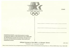 Postcard 1984 Olympics, Los Angeles, California Equestrian Horse Racing Event