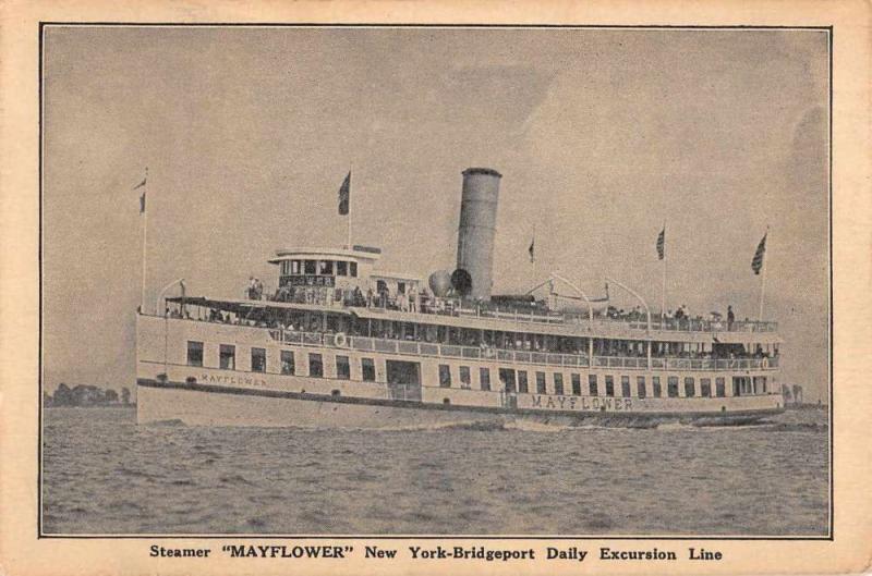 Steam Ship Mayflower Daily Excursion Line Waterfront Antique Postcard K72683