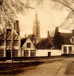 Beguinage Interior Notre Dame Cathedral Belgium Gravure 1910s Postcard PCBG12A