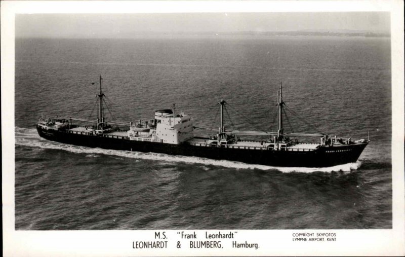 Cargo Ship - FRANK LEONHARDT Leonhardt & Blumberg Real Photo Postcard