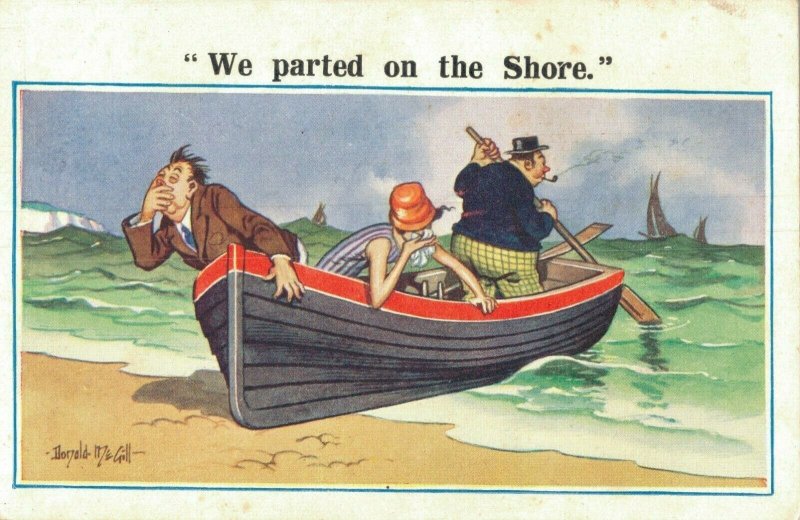 Donald McGill We parted on the Shore Comic Postcard 06.35