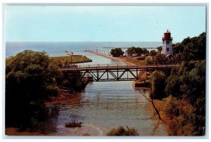 c1950's River and Harbour View Kincardine Ontario Canada Vintage Postcard