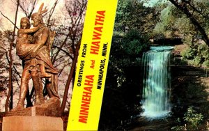 Minnesota Minneapolis Greetings From Minnehaha and Hiawatha 1967