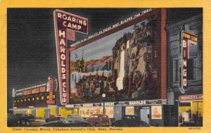 Harolds Club Roaring Camp Reno Nevada 1952 linen postcard