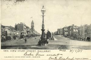 australia, BALLARAT, Victoria, General View Sturt Street (1905) Postcard