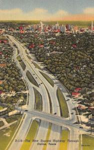 DALLAS, TX Texas   NEW EXPRESS HIGHWAY~Bird's Eye View   c1940's Postcard