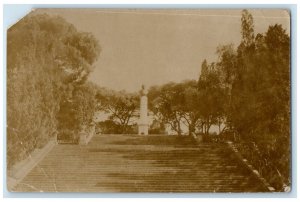 c1910 Monument View Up Stairs Gibraltar Antique Posted RPPC Photo Postcard