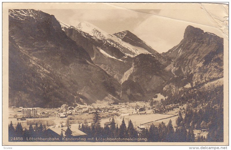 RP, Kandersteg Mit Lotschbergtunneleingang, LOTSCHBERGBAHN, Switzerland, 1920...