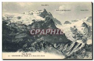 Old Postcard The Alps Chain Meije the Grave of the Road