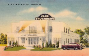 J76/ Henderson Kentucky Postcard Linen Club Trocadero Automobiles  199