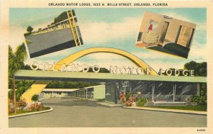 Ahrens Orlando Florida Motor Lodge roadside Postcard linen 20-13866