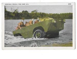 Amphibian Vehicle Pine Camp New York Mailed June 22, 1942 Marked Free