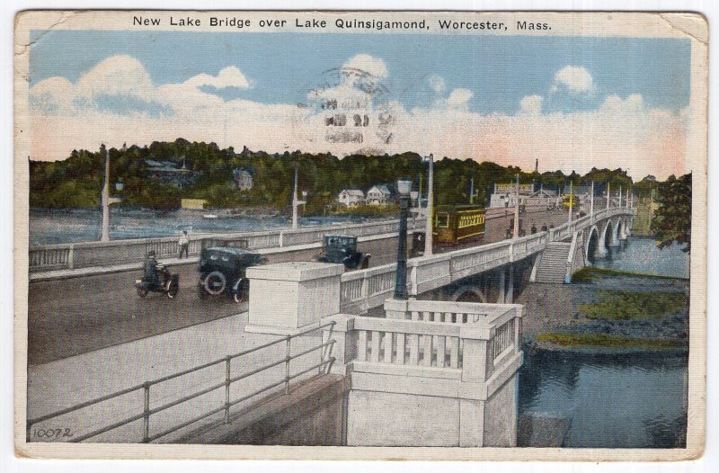 Worcester, Mass, New Lake Bridge over Lake Quinsigamond