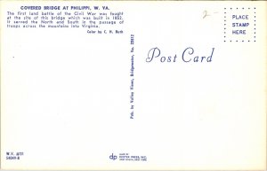 Covered Bridge Philippi West Virginia Battle Civil War Historical UNP Postcard 