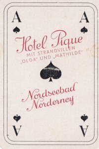 Germany Nordseebad Norderney Hotel Pique Vintage Luggage Label sk2574