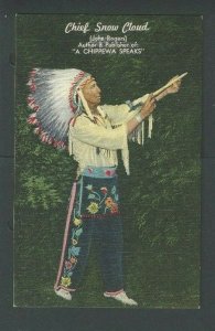 Ca 1945 Chief Snow Cloud Of The Chippewa Tribe Minnesota Mint