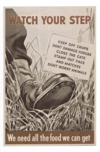 Watch Your Step Military Boots Cigarettes Fags WW2 Poster Postcard