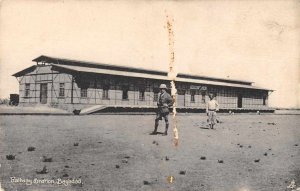 Baghdad Iraq view of two men at Railway Station by Tuck Pub antique pc BB1544 