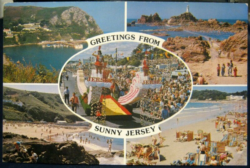 Jersey Greetings from Sunny Multi-view - posted 1985