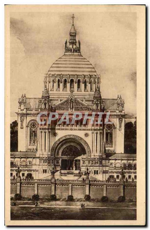 Old Postcard The Basillique Lisieux Facade and Dome