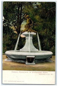 c1905 Hogan Fountain Cherokee Park Exterior Statue Louisville Kentucky Postcard 