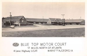 Marietta Georgia Blue Top Moto Court Real Photo Vintage Postcard AA60833