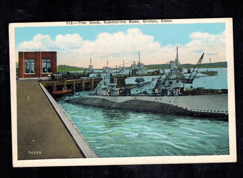 Mint USA Picture Postcard Navy Submarine USS S20 Groton Connecticut Dock