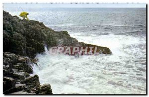 Postcard Modern Britain Waves Games On The Rocks De La Cote Sauvage