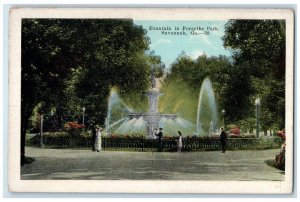 1910 Scenic View Fountain Forsyth Park Savannah Georgia Antique Vintage Postcard