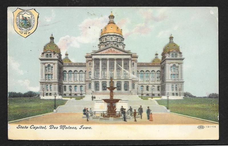Capitol Building Des Moines Iowa used c1907