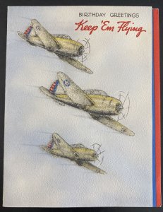 British Royal Air Force Birthday Greetings Card Military Keep Em Flying
