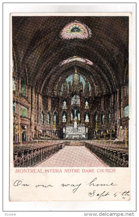 MONTREAL, Quebec, Canada, PU-1905; Interia Notre Dame Church