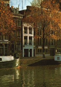 Vintage Postcard Singel with Smallest House of Amsterdam Holland NL