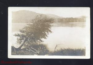 RPPC LONE ROCK WIS. WISCONSIN RIVER SCENE VINTAGE REAL PHOTO POSTCARD 1910